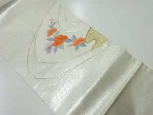 流水に椿模様刺繍名古屋帯